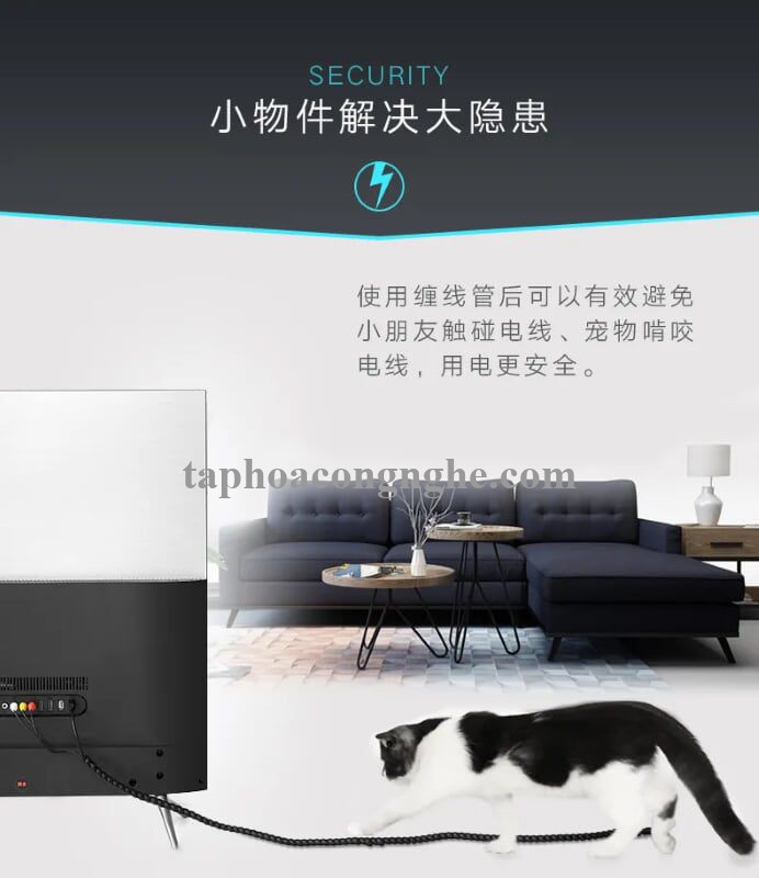 Ugreen 30821 5M Size 10mm màu Đen Dây ống xoắn PE bảo vệ cáp cao cấp LP122 30030821